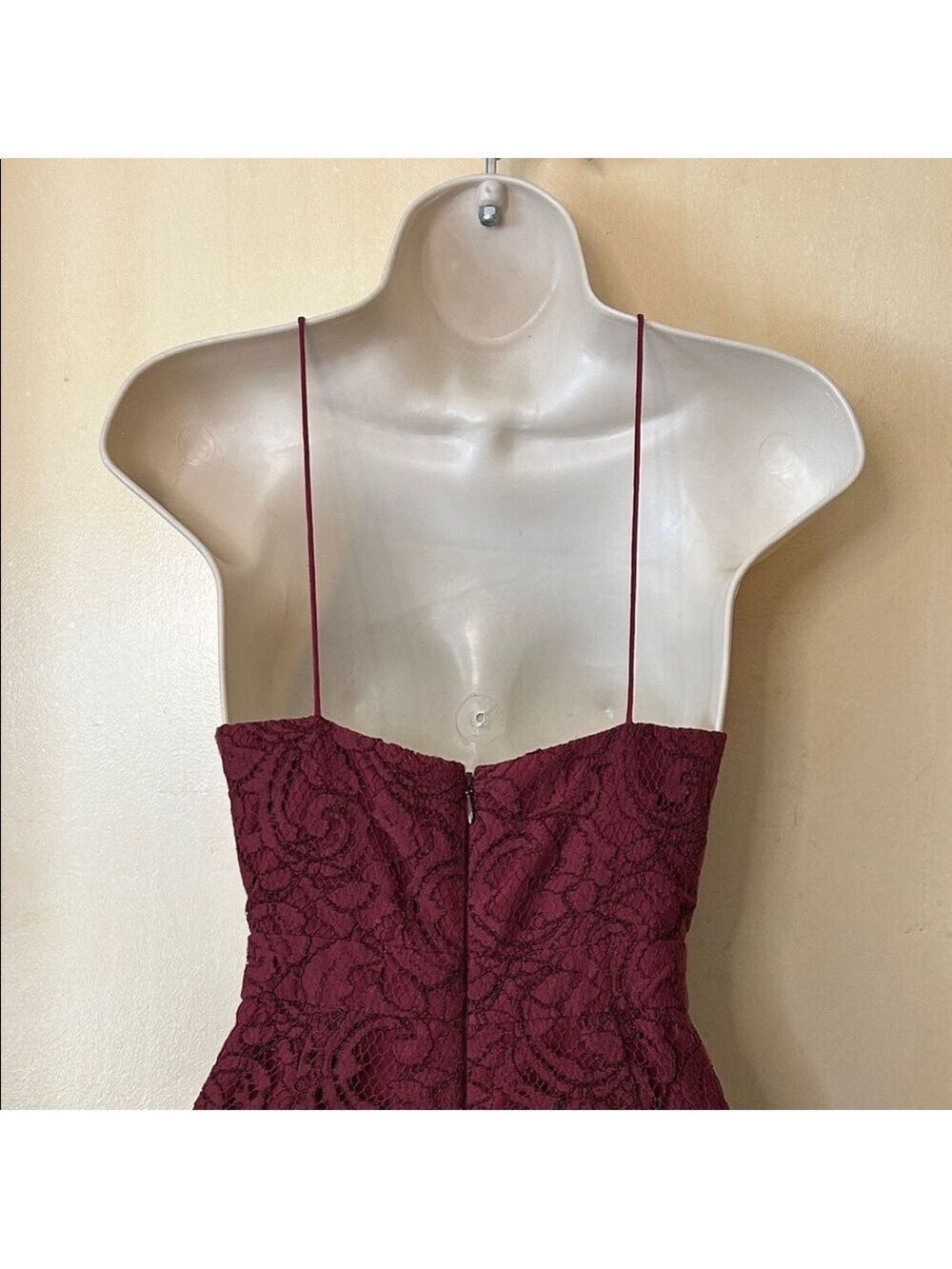 J. Crew Burgundy Lace Halter Midi Dress size 0 - Picture 7 of 12
